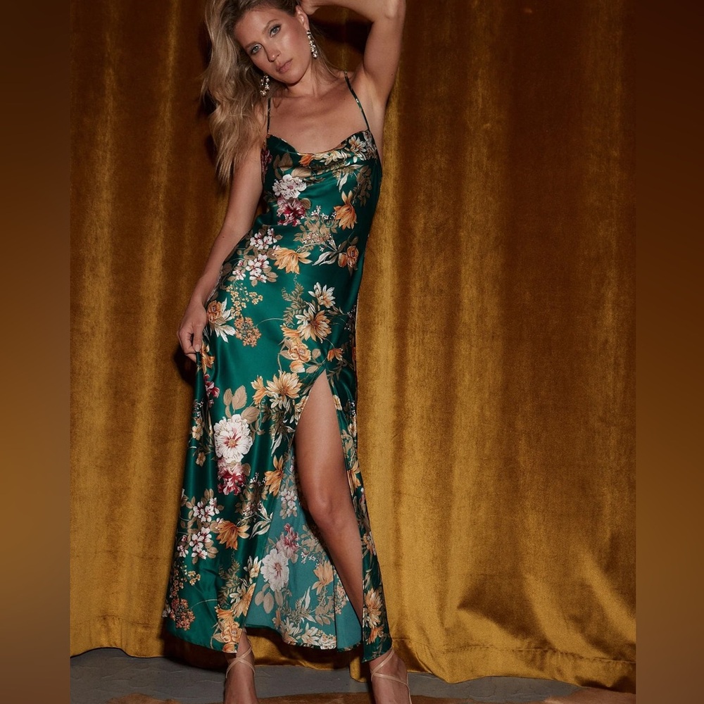 Natalia Emerald Floral Maxi Dress